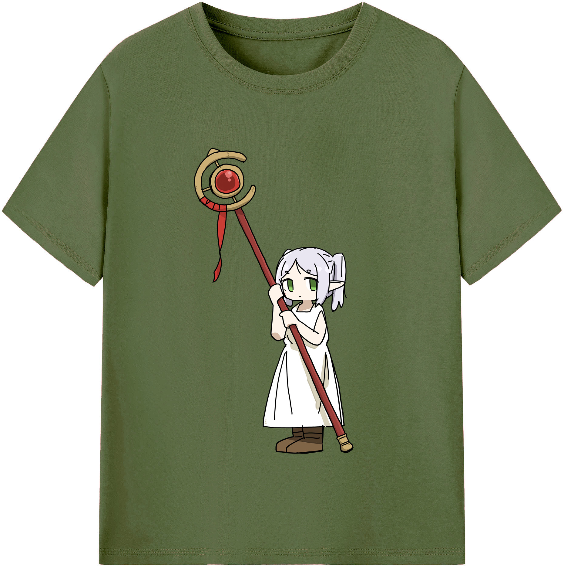 （画像用） 葬送のフリーレン Frieren 綿100％半袖Tシャツ（フロントプリント）